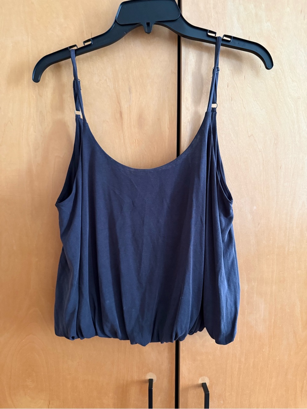 silence + noise Navy Blue Adjustable-Strap Blouson Camisole